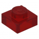 LEGO lapos elem 1x1, átlátszó piros (3024)